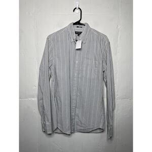 NEW J.Crew Mens Button Down Shirt Flex Slim Fit Check White Cotton Size Medium